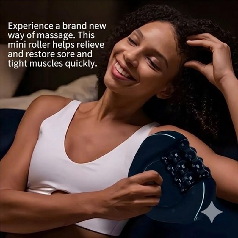 Handheld Electric Muscle Relaxation Massage Roller, 3 Speed Settings, Ergonomic Fascia Reliever, Home Fitness Shoulder Neck Leg Massager, Relief Roller