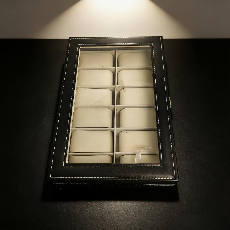 Luxury Watch Storage Box with Clear Top Large Capacity Multi - Compartment Jewelry Display Case Dustproof Moisture - Proof Gift for Women Men Festive Gift