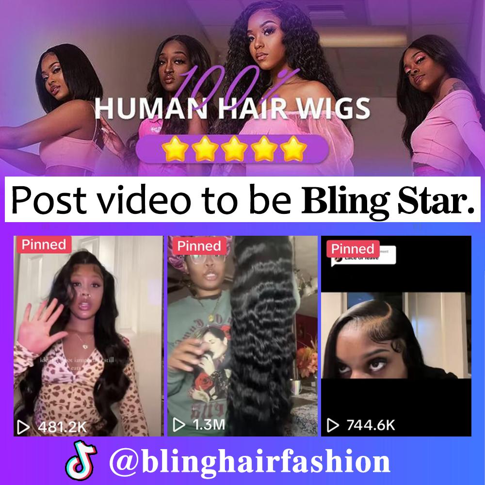 Bling Hair Glueless Wig 9x6 7x5 6x4 Real Human Hair Wigs 150% Density Bone Straight Wig HD Transparent Pre Cut Lace Closure Wig Easy To Go No Glue Need Natural Color SpringStatements