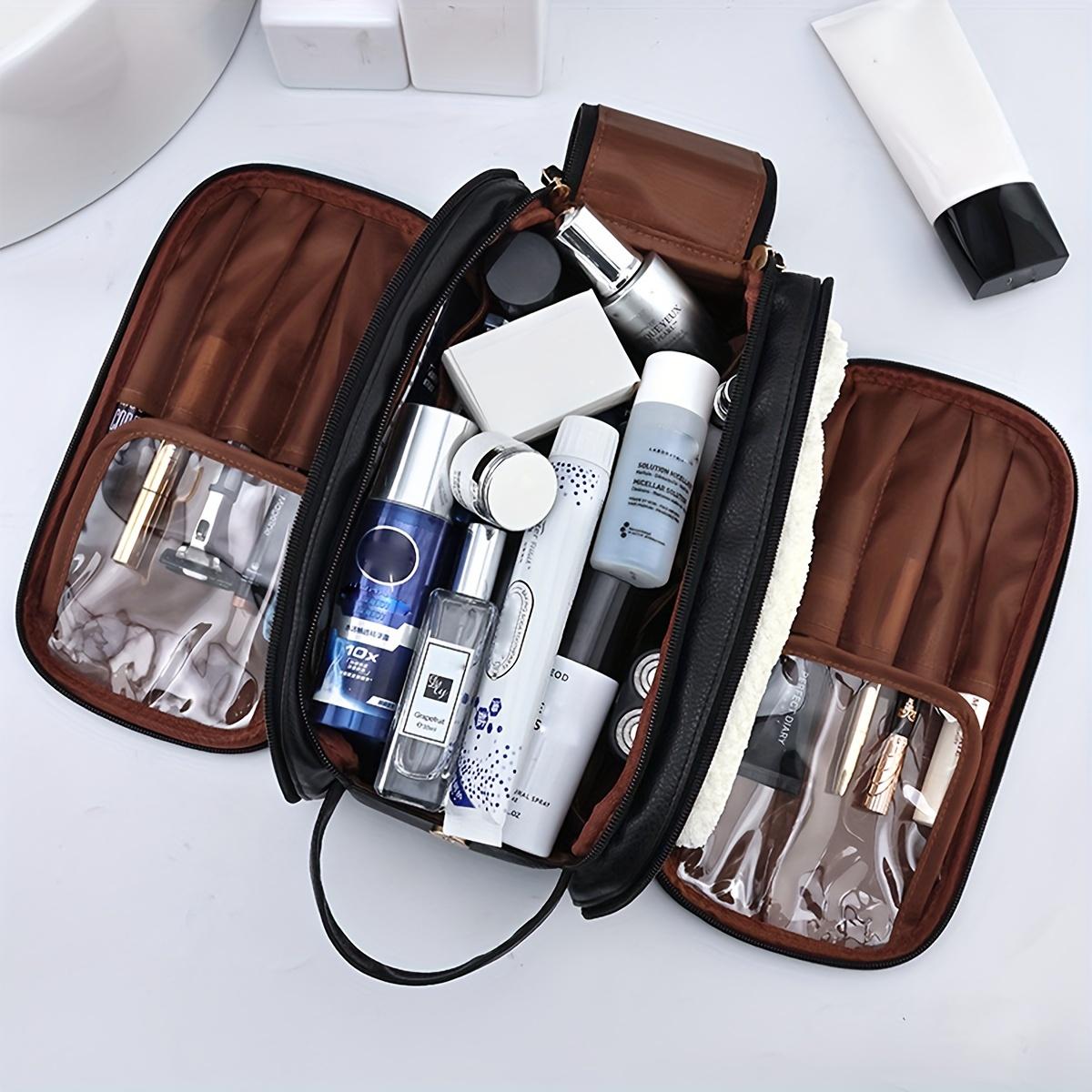 Large Capacity Cosmetic Bag Makeup Toiletries Organizer PU Leather Portable Travel Toiletry Pouch Women Makeup Storage Bags