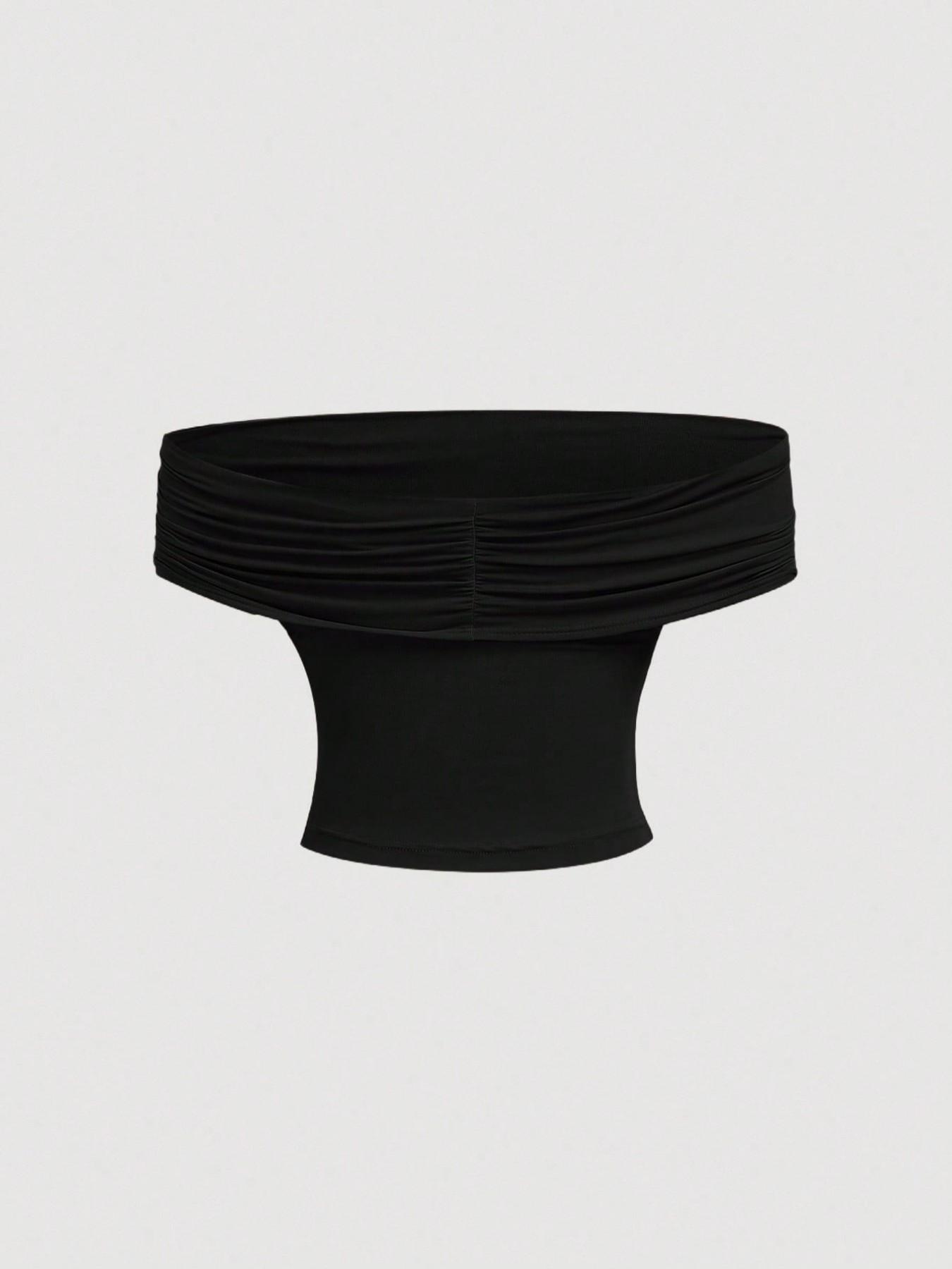 Fashionable New Sexy Blouse Women's Multi Way Wear Ruched Off The Shoulder Tops Draped Cowl Neck Halter Tops 3 Ways to Wear Womenswear