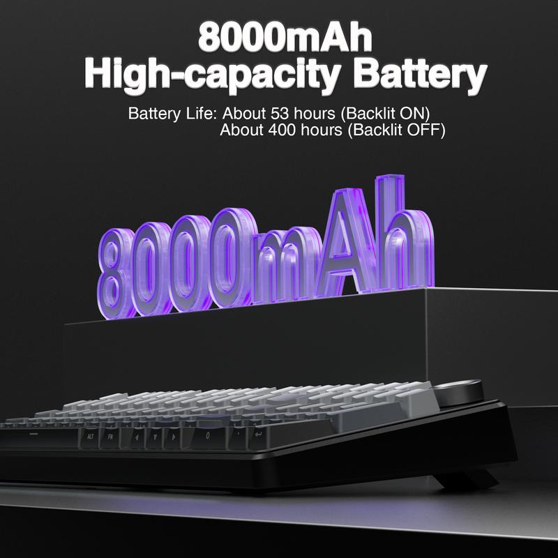 AULA F99 Pro Hot Swappable Wireless Mechanical Keyboard with Knob,Tri-Mode Connection BT5.0/USB-C/2.4GHz,Pre-lubed Switches,Gasket Structure,RGB Backlit Computer Gaming Keyboard (Side Printed Black) Creamy keyboard PC Accessoies  TikTokShopfalldealsforyou