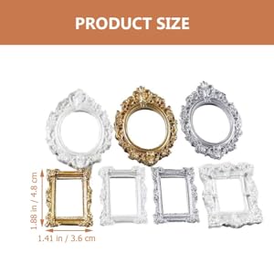 Mini Photo Frames 14 Pieces Mini Vintage Resin DIY Photo Frame for Manicure Jewelry Display Photography Decoration