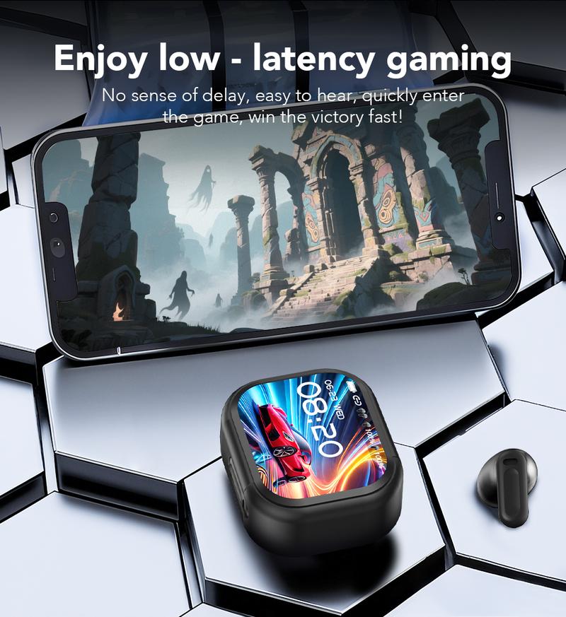 HTC NE20 - Wireless Bluetooth Earphones, LED Screen, Bluetooth 5.4, Charging Box, IPX4 Waterproof, Built-in Microphone. Suitable for office, sports, study and voice calls.