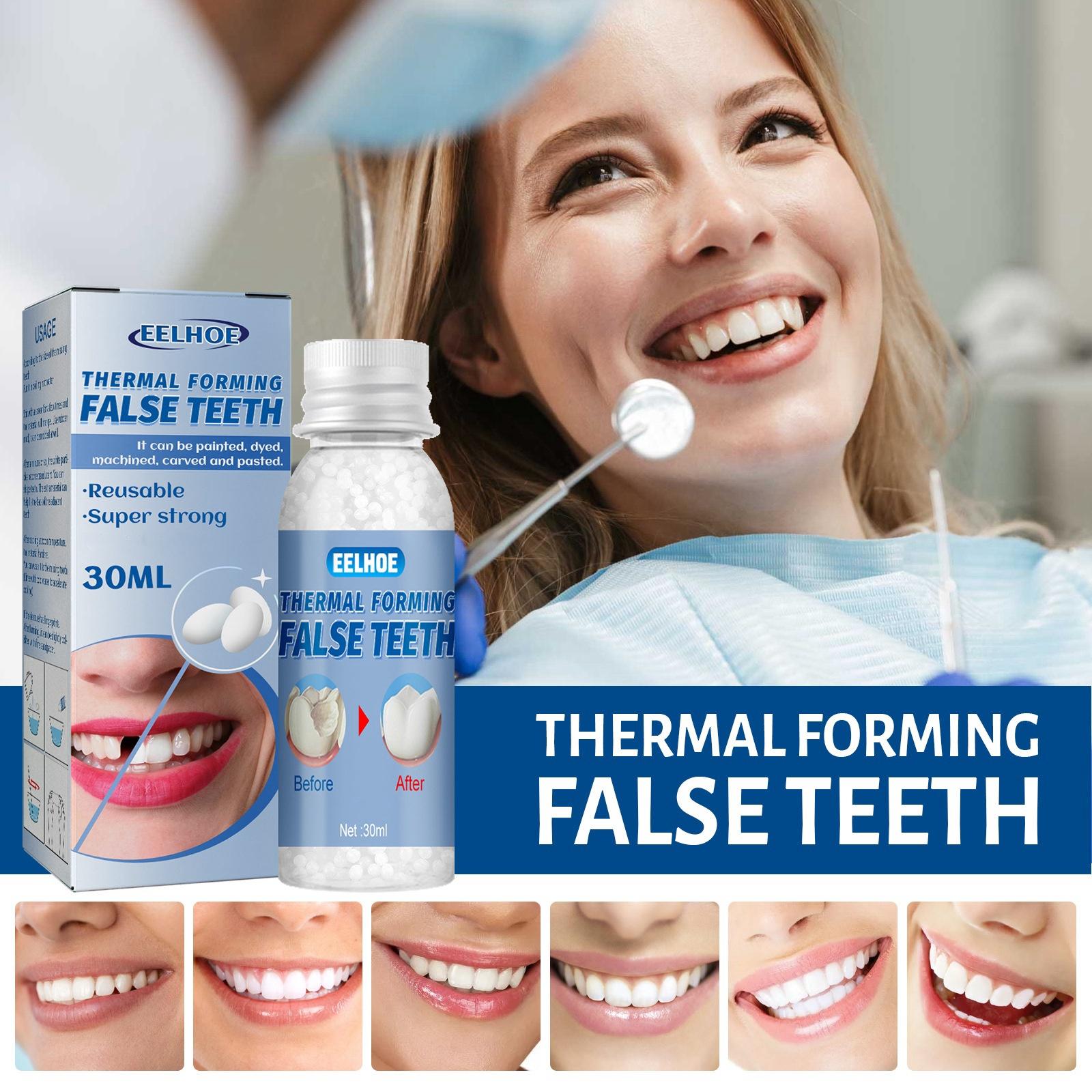 1/2/4pcs EELHOE Moldable Dental Gel Dentures Temporary Fillings Cavities and Teeth Fillings Temporary Tooth Filling Denture Kit Oral