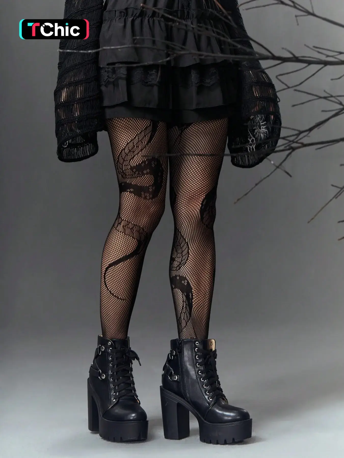 Snake Pattern Stockings, Sexy Mid Waist Tights, Perfect for Daily Wear, Commute, Holiday Parties, All Seasons