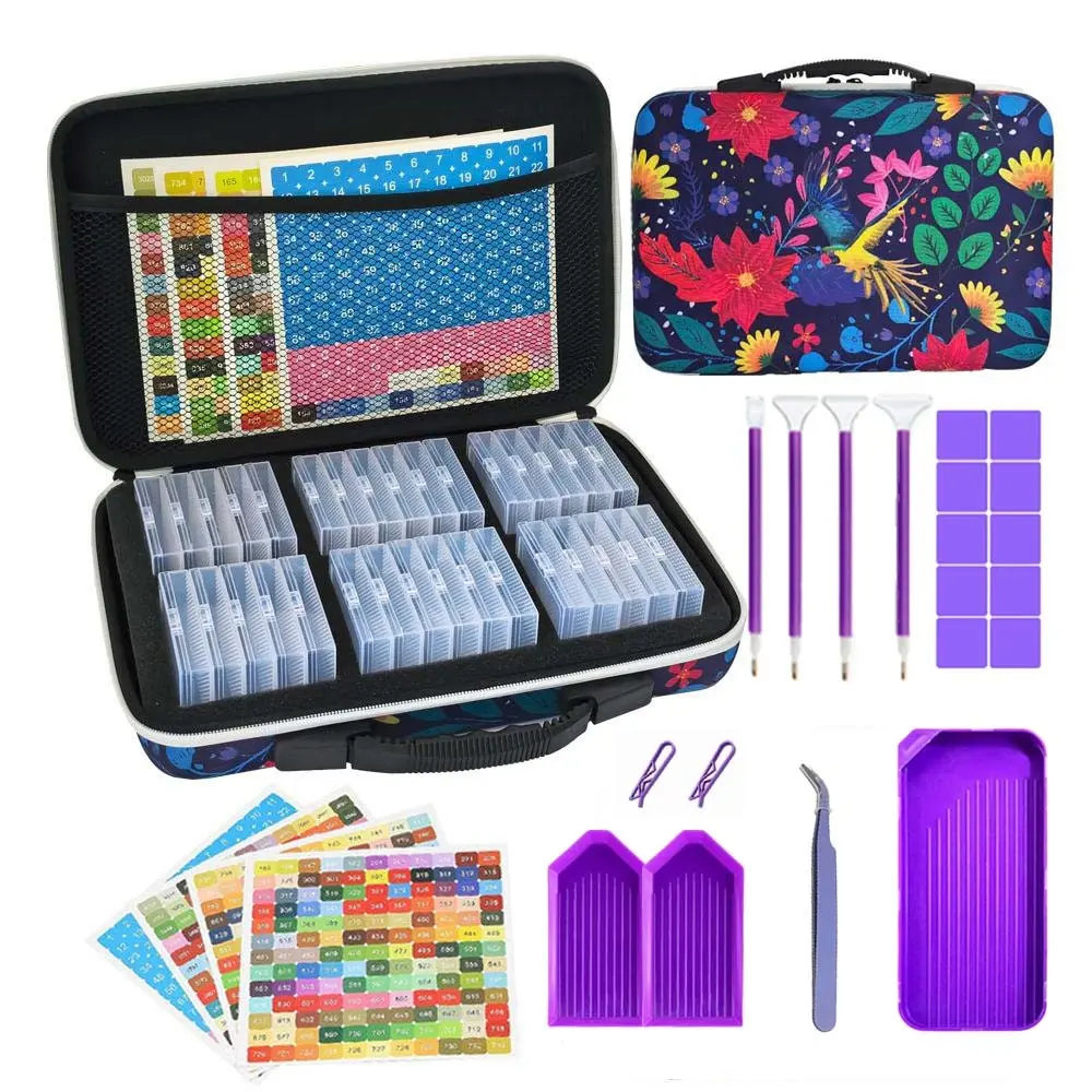 32 Slot Diamond Art Storage Box, Bead Organizer with Labels, Tools Set, Diy Crafting Tools, DIY Craft Kit, 5D Embroidery Accessories, Jewelry Making Supplies
