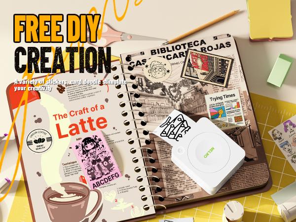 Mini Sticker Printer-2 Inch Bluetooth Thermal Pocket Printer,Inkless Portable Printer for School Notes,Photos, Memos,Lists,Gifts,Journals