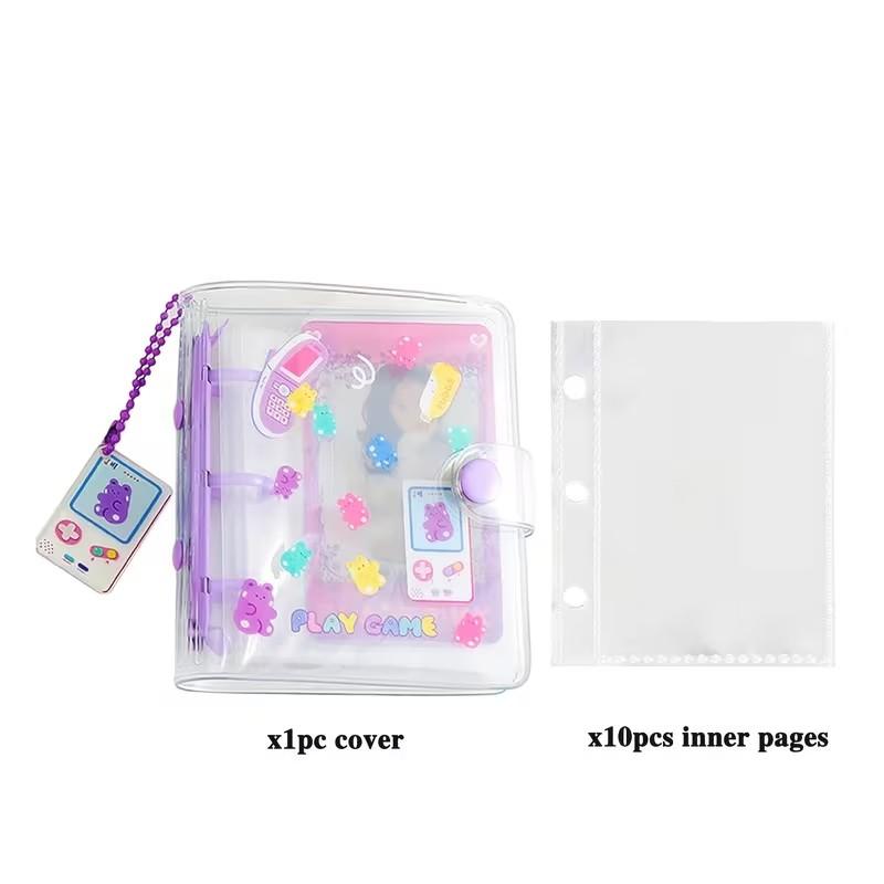 PVC Transparent Card Album, Polaroid Photo Album, A8 Mini 3-Hole Binder, Star 3-Inch Single Slot, Small Card Organizer