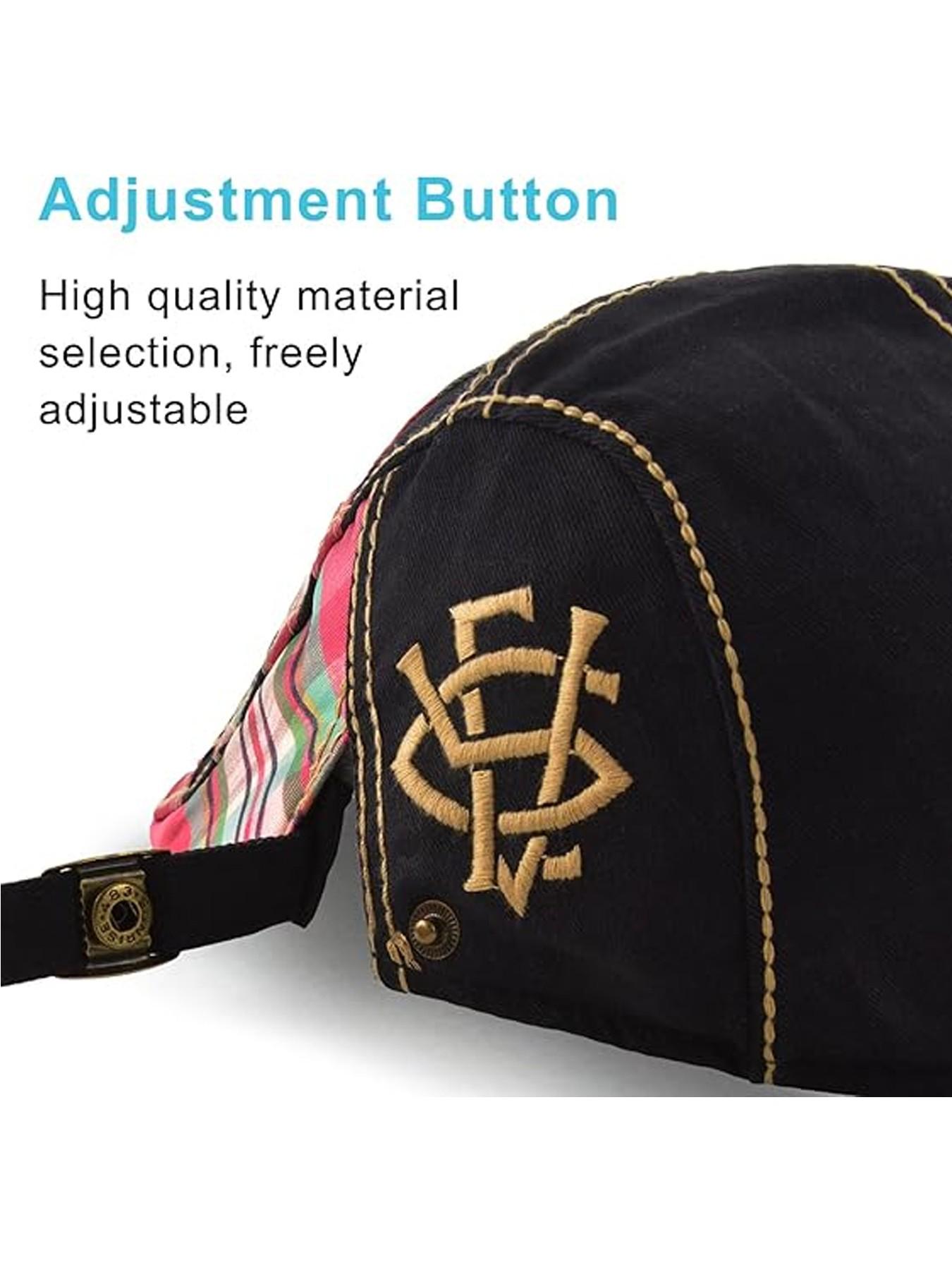 Newsboy Cap for Men Beret Hat Casual Buckle Adjustable Cabbie Gatsby Hats Driving Flat Caps