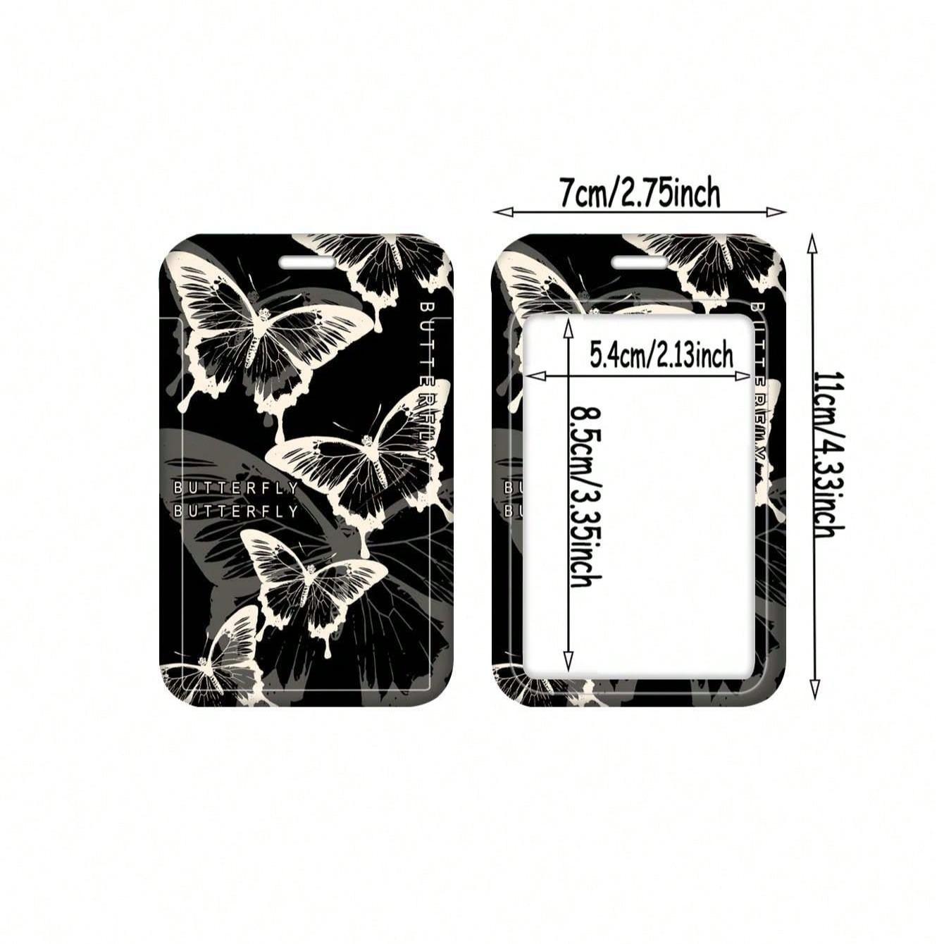 Spring Butterfly Pattern Card Holder Wallet, Elegant All-Seasons Design, Versatile Usage for Doctors Nurses Students Work Ids, Unisex Use