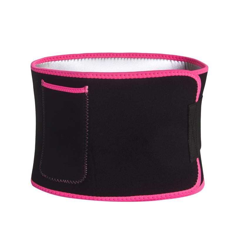 Trainer for Women and Men - Sweat Band Waist Trainer Belt for High Intensity Training and Gym Workouts, 5 Adjustable Sizes - Black/Pink