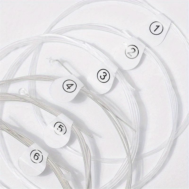 6pcs/set Classical Guitar Strings Set Plating Super Light Classic Guitar Clear Nylon Silver Strings Silver Plated Copper