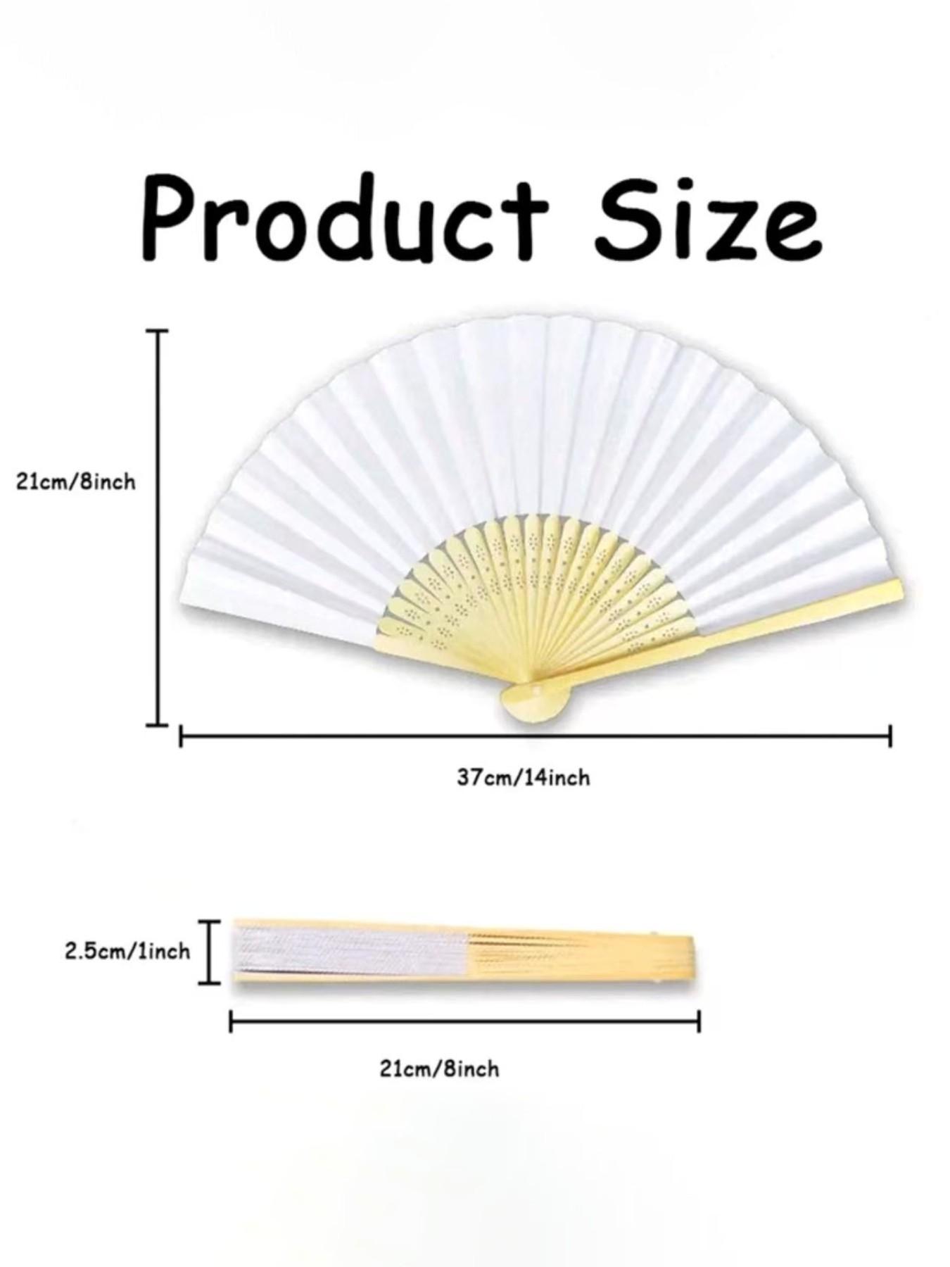 10pcs Paper Fans, Bamboo Folding Fans, Handheld Wedding Fans, Ideal for Brides, Proms, Gifts, Church, Home, Office Decor, DIY