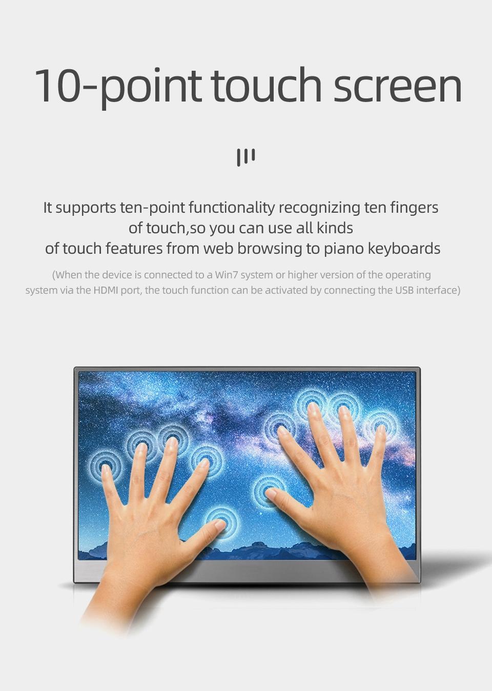 15.6 Inch Fhd Touch Portable Monitor, 100% Srgb Compatible with Ps5/switch, Includes Smart Protective Case, Ideal for Gaming and Work