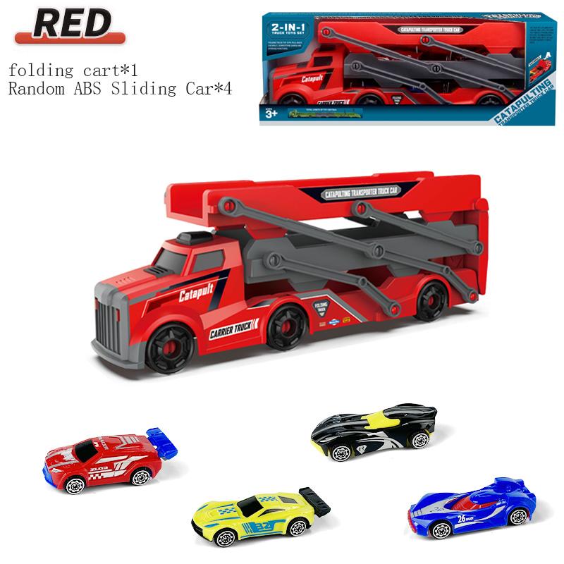 5pcs Deformation Launch Car Set, Foldable Track Vehicle, Storage Cars, Extensible Tracks, Multiple Colors, Boys Toy Gift