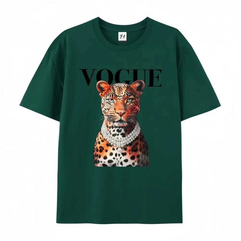 Fashionable leopard print T-shirt Casual women's clothing Streetwear
