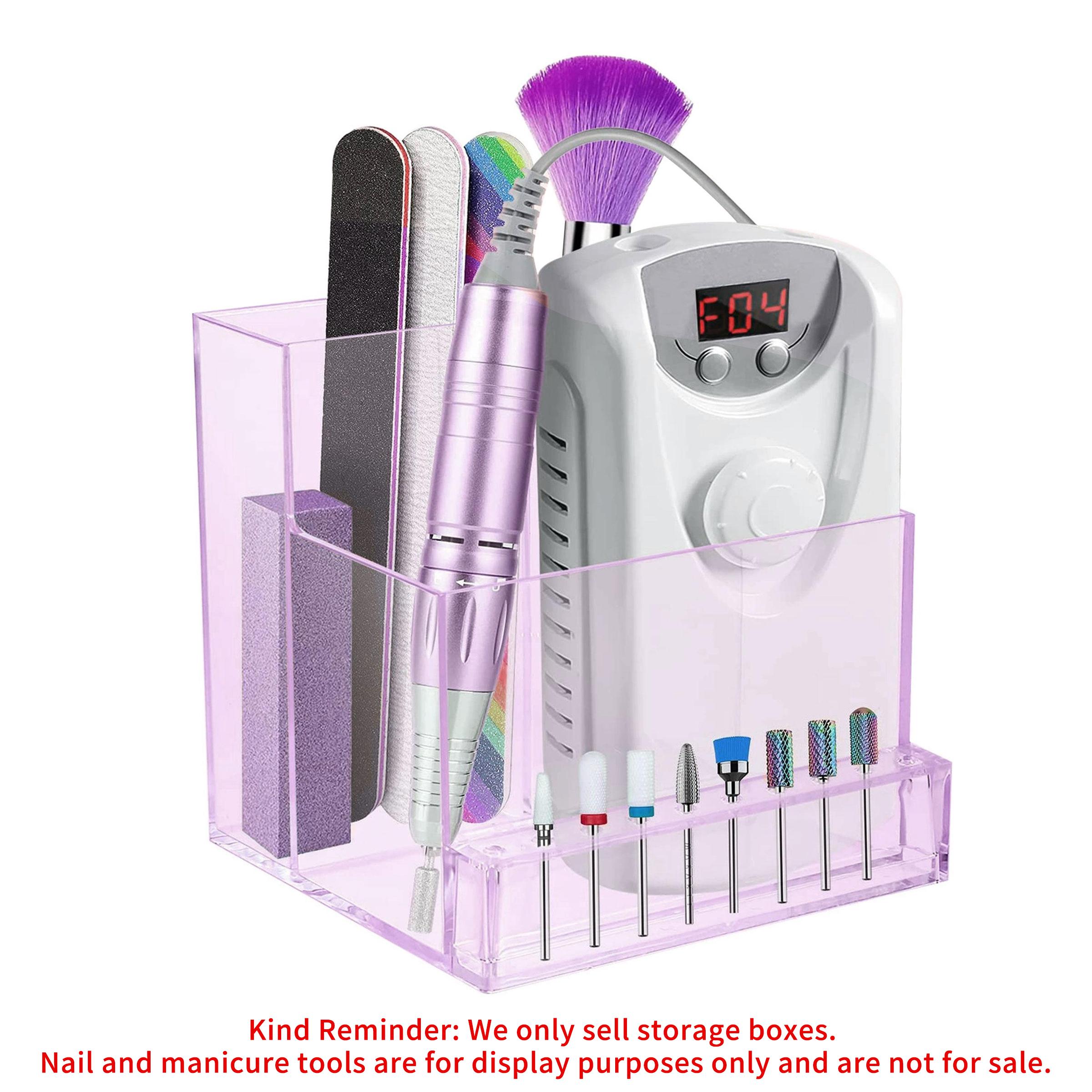 Nail Art Tool Storage Box, Multi-grid Nail Art Tool Organizer, Portable Nail Art Tool Storage Box for Home & Salon Use, Multifunctional Storage Bin