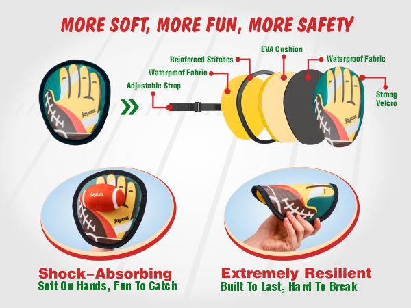 Joycat Sport Toys, Velcro Ball and Catch Game, Toss and Catch Ball Game Set, Baseball & Football Glove, Yard Games Beach Toys, Paddle Ball Family Backyard Games