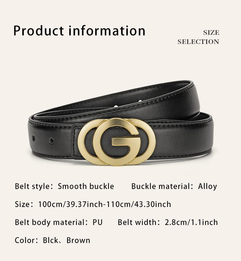 Luxury Women's Waist Belt, Trendy Exquisite Belt with Letter G Alloy Buckle, Adjustable Design for Daily Commute & Office Casual Wear, Perfect Gift Idea