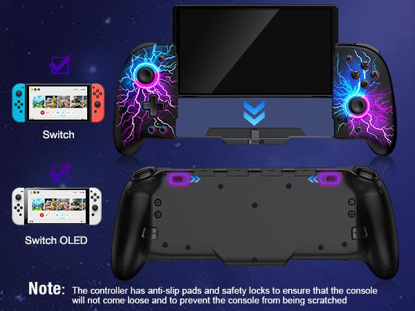 Wireless Hall Effect Joystick Switch Controllers, One-Piece Joypad Controller Replacement for Switch Controller/OLED, Switch Pro Controller with RGB/Programmable/Dual Vibration/TURBO/Wakeup Switch Accessories Console