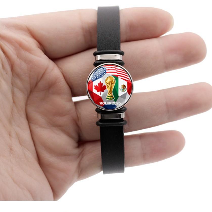 2026 Usa Canada Mexico World Cup Leather Bracelet Team Mini Souvenir, Collectible Football Accessory, Perfect Gift for Fans