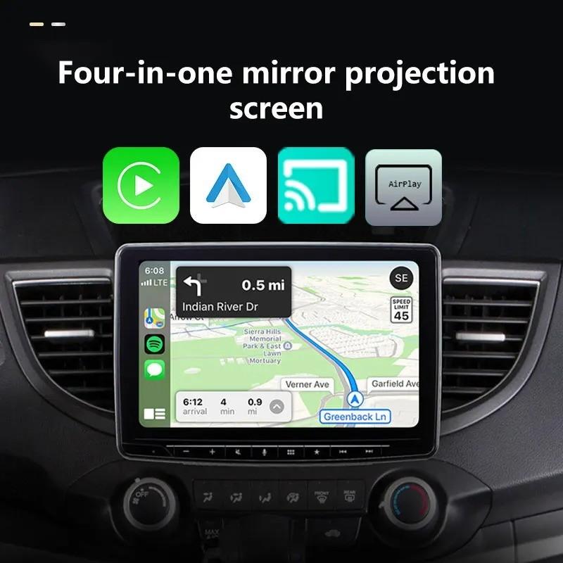 2026 World Cup New 4-in-1 Wireless CarPlay Adapter - Compatible with iPhone/Android | Fast Connection, Hands-Free Calling, AirPlay, Mirror Link, Netflix, YouTube. Type-C Adapter, Bluetooth 5.0 Fast Transmission, Ultra HD Stereo Sound