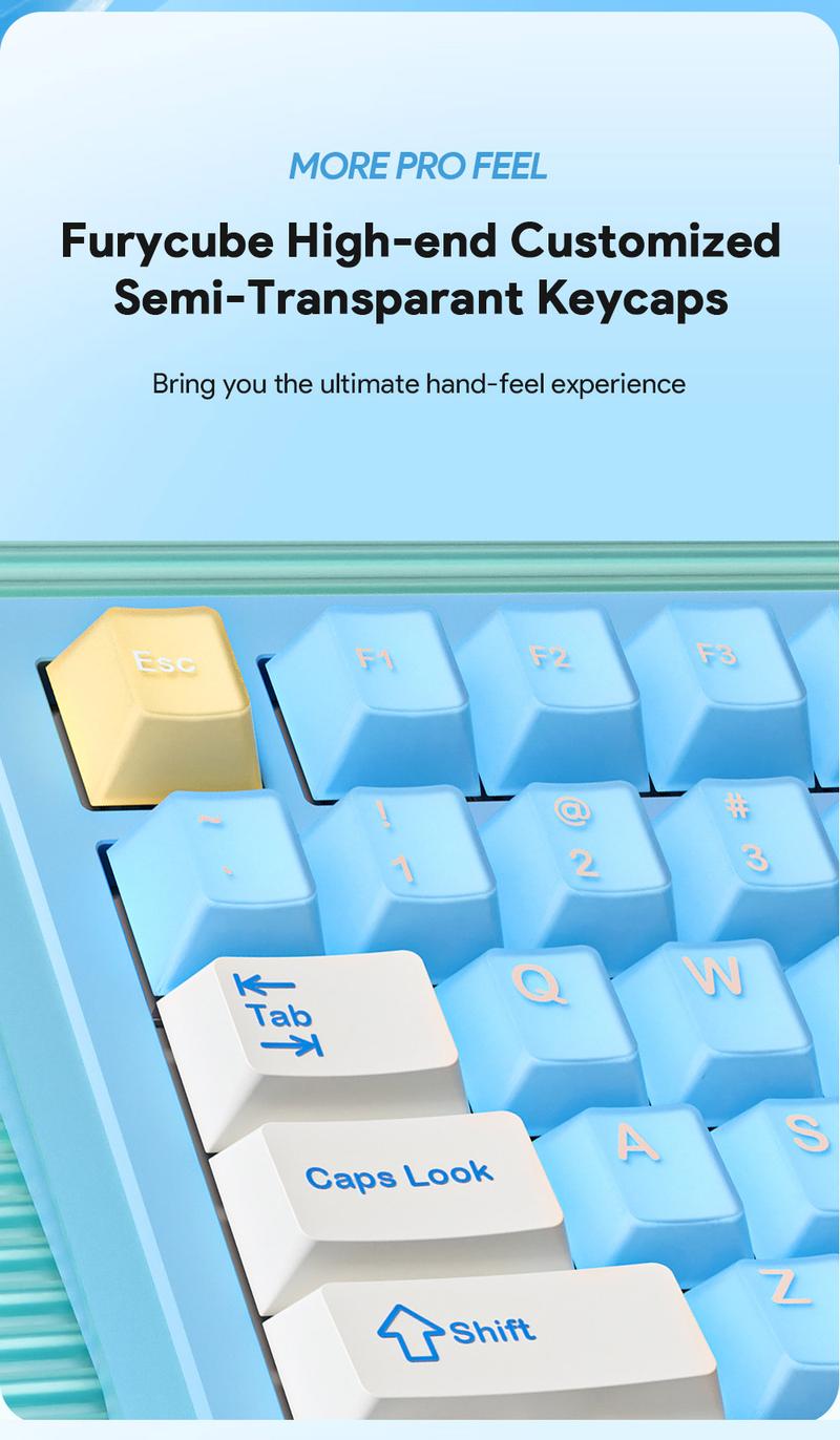 FURYCUBE F75PRO RGB Aluminium Mechanical Keyboard 75% GASKET Structure Bluetooth Gaming Keyboard