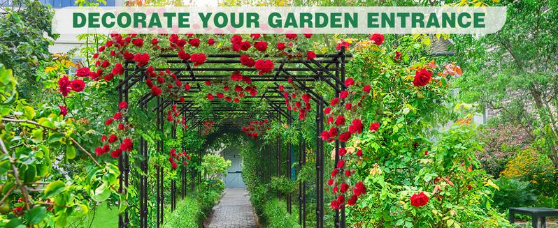 Lilypelle Large Outdoor Garden Arch Trellis, 87" H x 118" L x 79" W Large Tall Grape Vine Support, Arch Arbor Trellis Plastic-Coated Metal Vine Trellis, for Climbing Plants Vineyard Patio Lawn Yard Garden Decoration