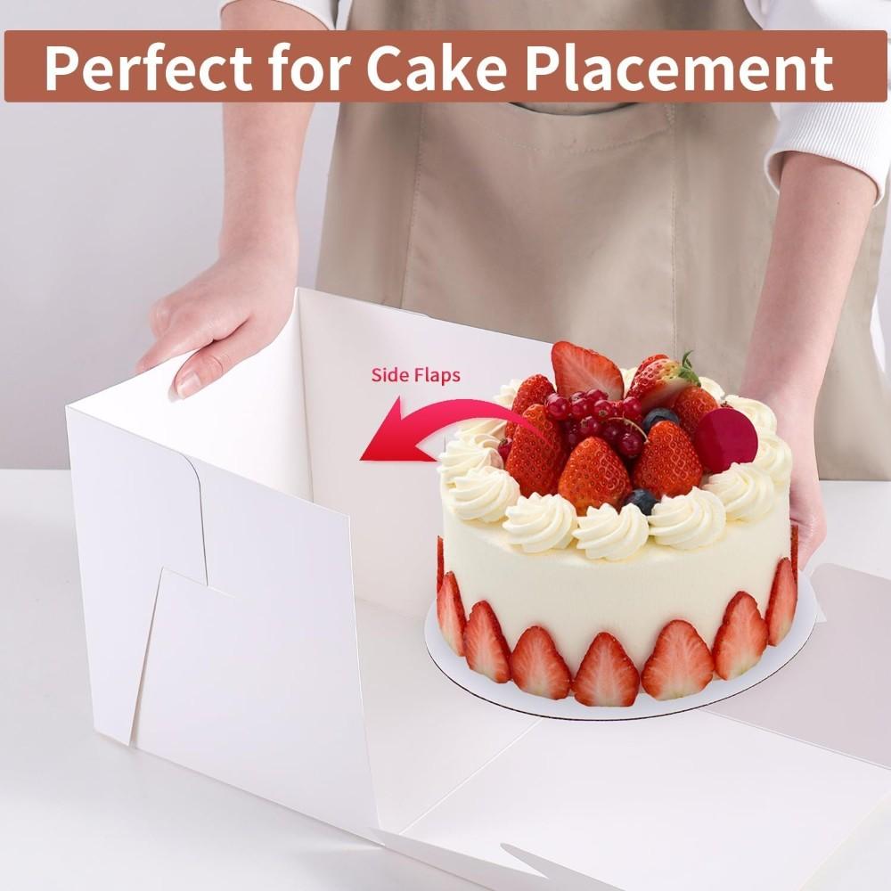 10pcs Cake Boxes, Cake Carrier with Large Window, Ideal for Baking Cookies, Pies, Paper Cups, Pastries, Bakery Transport Containers