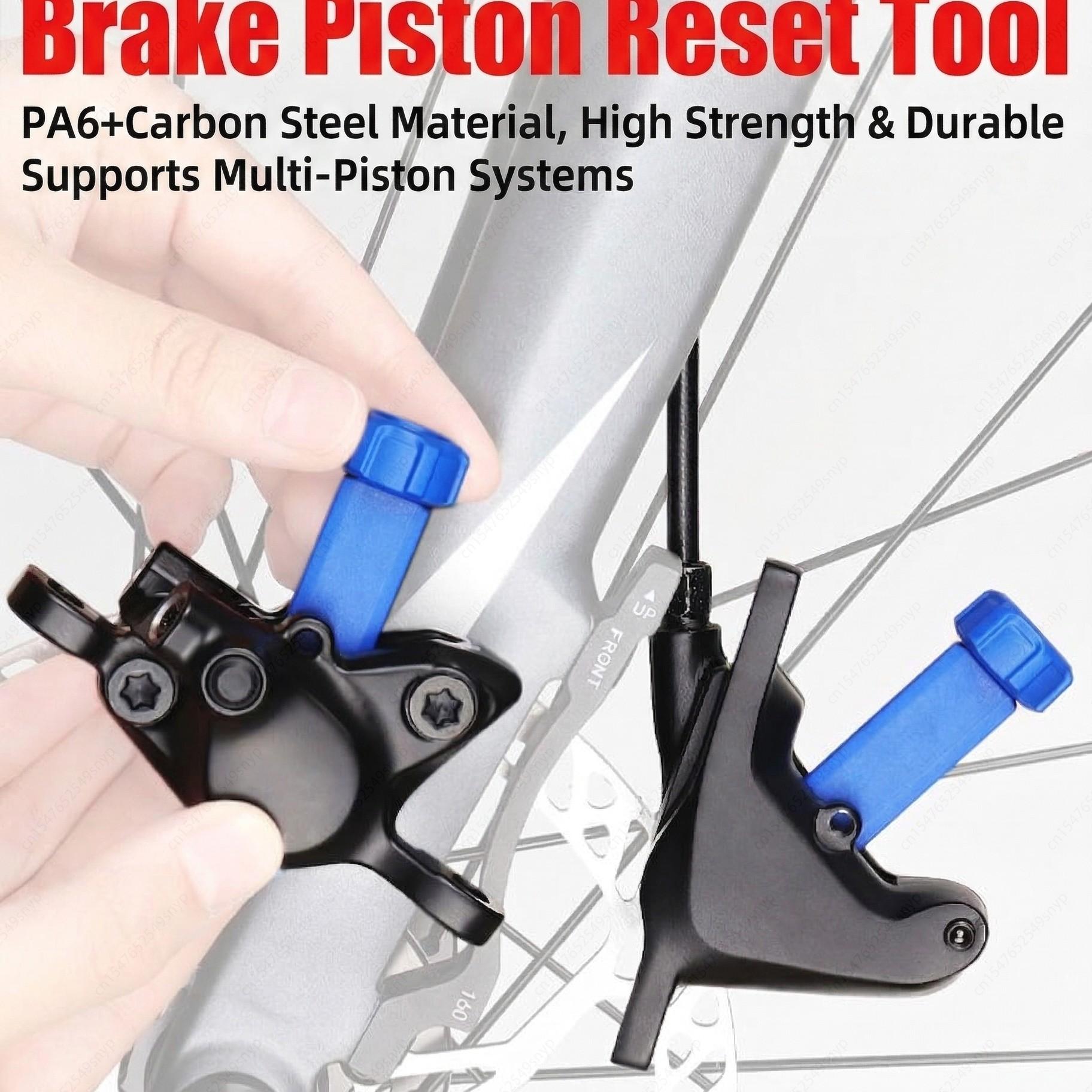 2-In-1 Durable Steel Bicycle Brake Pad Expander Tool, 360° Rotatable Hydraulic Brake Caliper Piston Resetter, Ceramic Piston Non-Damaging