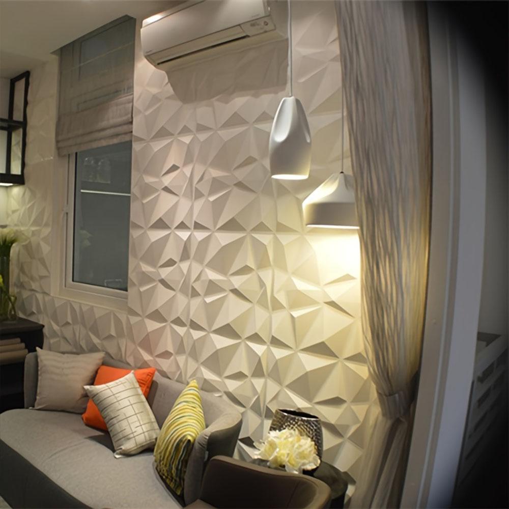 3D Diamond Pattern Wall Panel for Indoor Wall Decoration, Durable PVC Material, Perfect for Home Living Room & Bedroom Walls, Indoor Use, Wallboard Panel