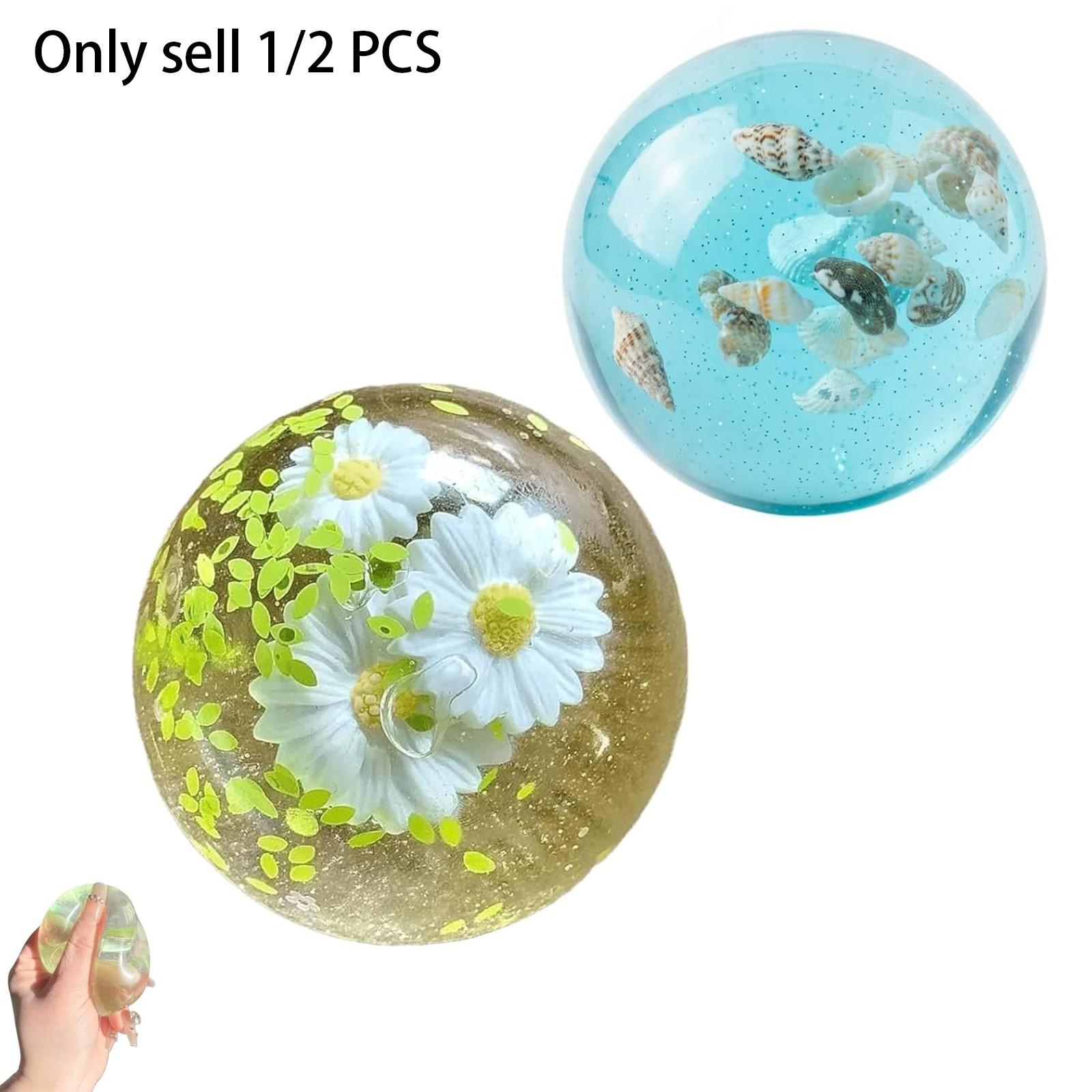 1/2 PCS Coconut Oil Squishy, Crunchy Fidget Stress Ball, Stress Relief Fidget, Slow Rising Squishy, Kasuga Daisy, Ultra-Soft & Non-Sticky, Reusable, Portable Squeeze, Decompression Squeeze Sand Glutinous Sensory Fidgety Toy, During Study, Work