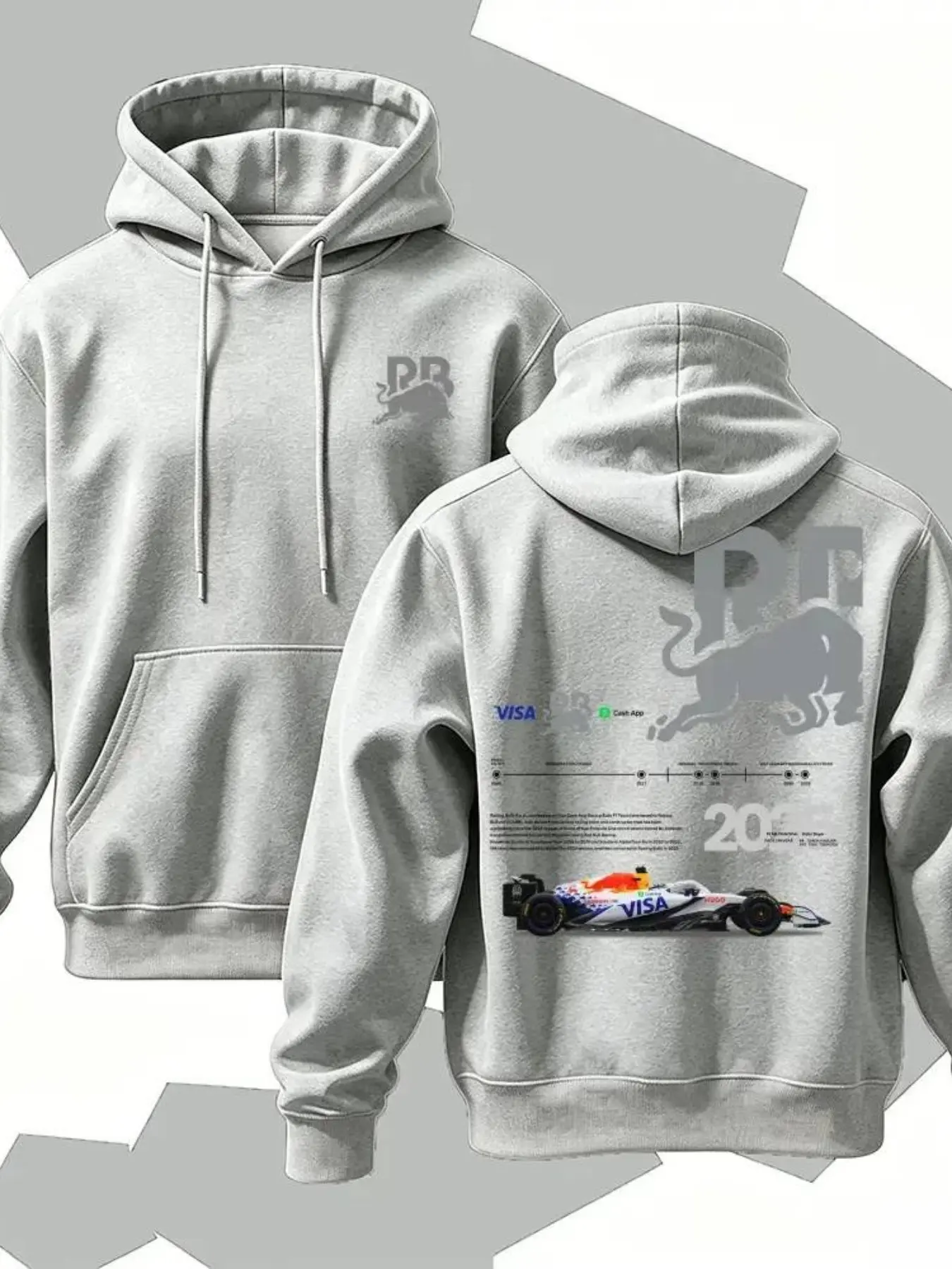 Men’s Spring/Fall Hooded Sweatshirt, Geometric Print, Windproof & Wrinkle-Resistant, Oversized Loose Fit
