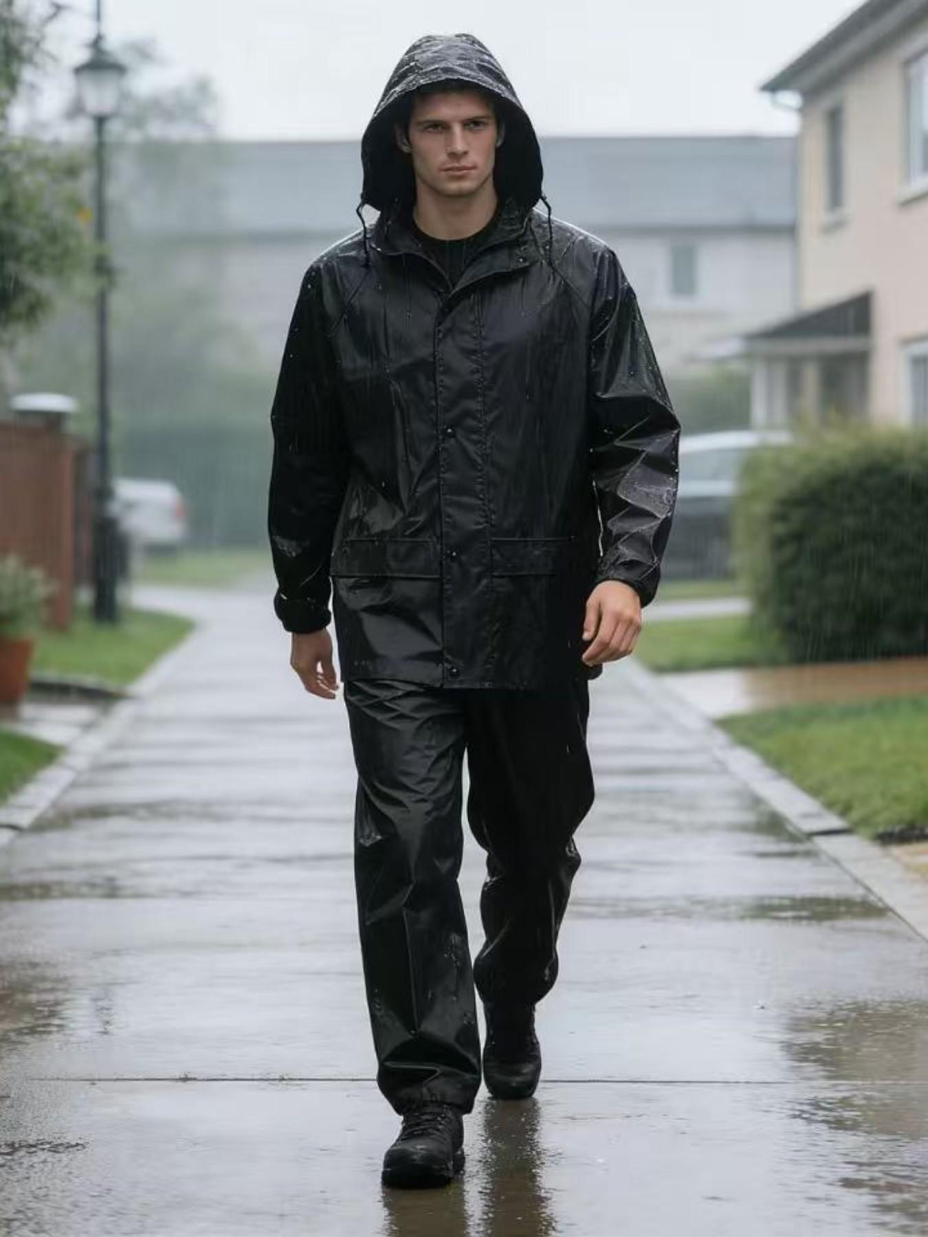 Unisex Raincoat Set, Durable Rain Suit, Separate Design, Jacket and Pants Combo, Windproof Waterproof Material, Ideal for Rainy Days, Rainy Season, Outdoor Walking, Light Outdoor Work