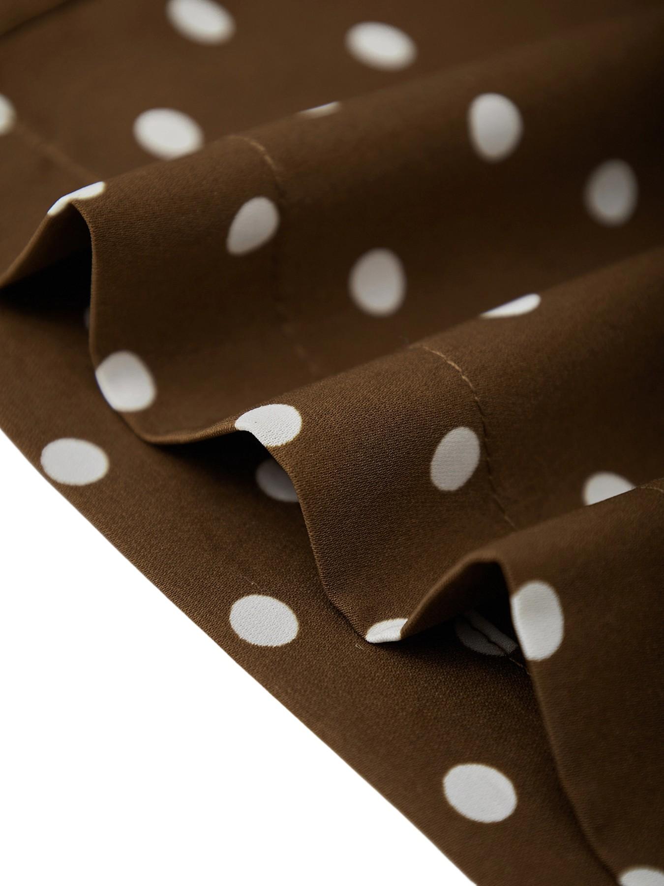 Women's Satin Polka Dot Wide Leg Pants, Casual Lounge Pants, Casual Loose Fit Drawstring Waist, Beach Travel Vacation Straight Leg Pockets, Casual Bohemian Trousers