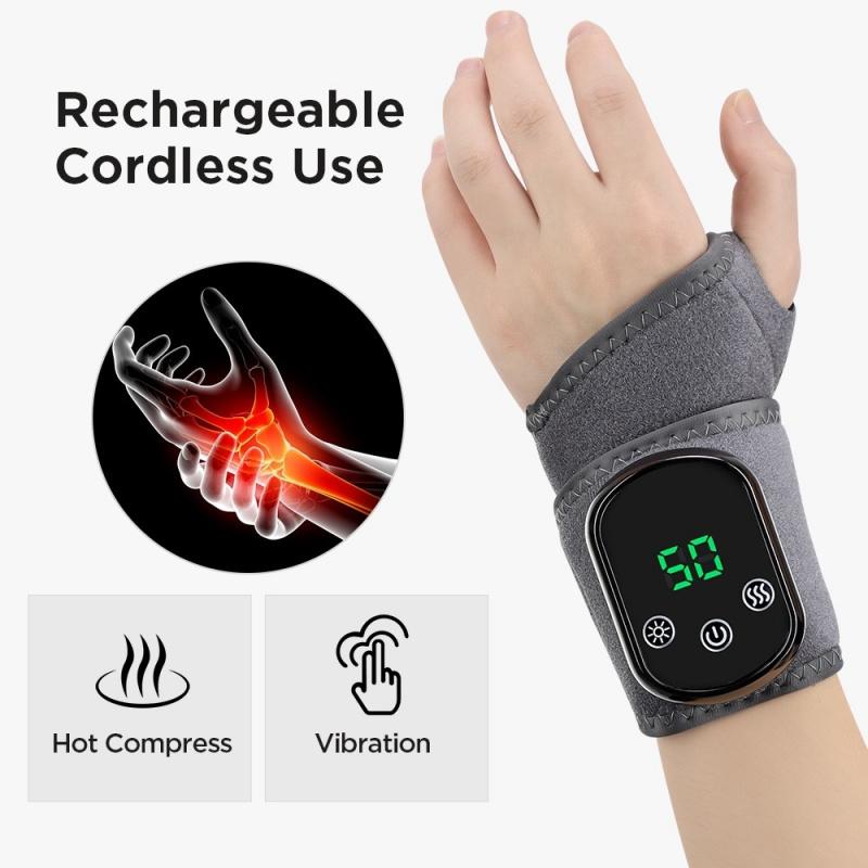 Wireless Wrist Heating Pad, Rechargeable Portable Hand Care Device, Smart Massage for Men and Women, Home Use Warmth Therapy
