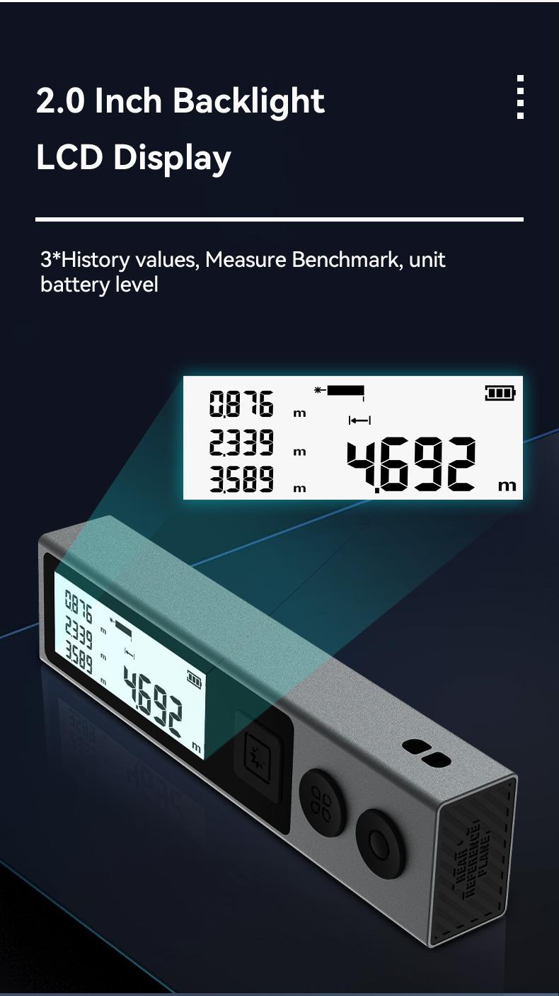 Christmas gifts Mileseey M120Pro Laser Measure, Laser Tape with 98ft Range, USB Charging, Supports m/in/ft Unit Switching, Pythagorean Mode, Measures Distance, Area, and Volume. Mini Portable Laser Measurement Tool.TikTokShopBlackFriday