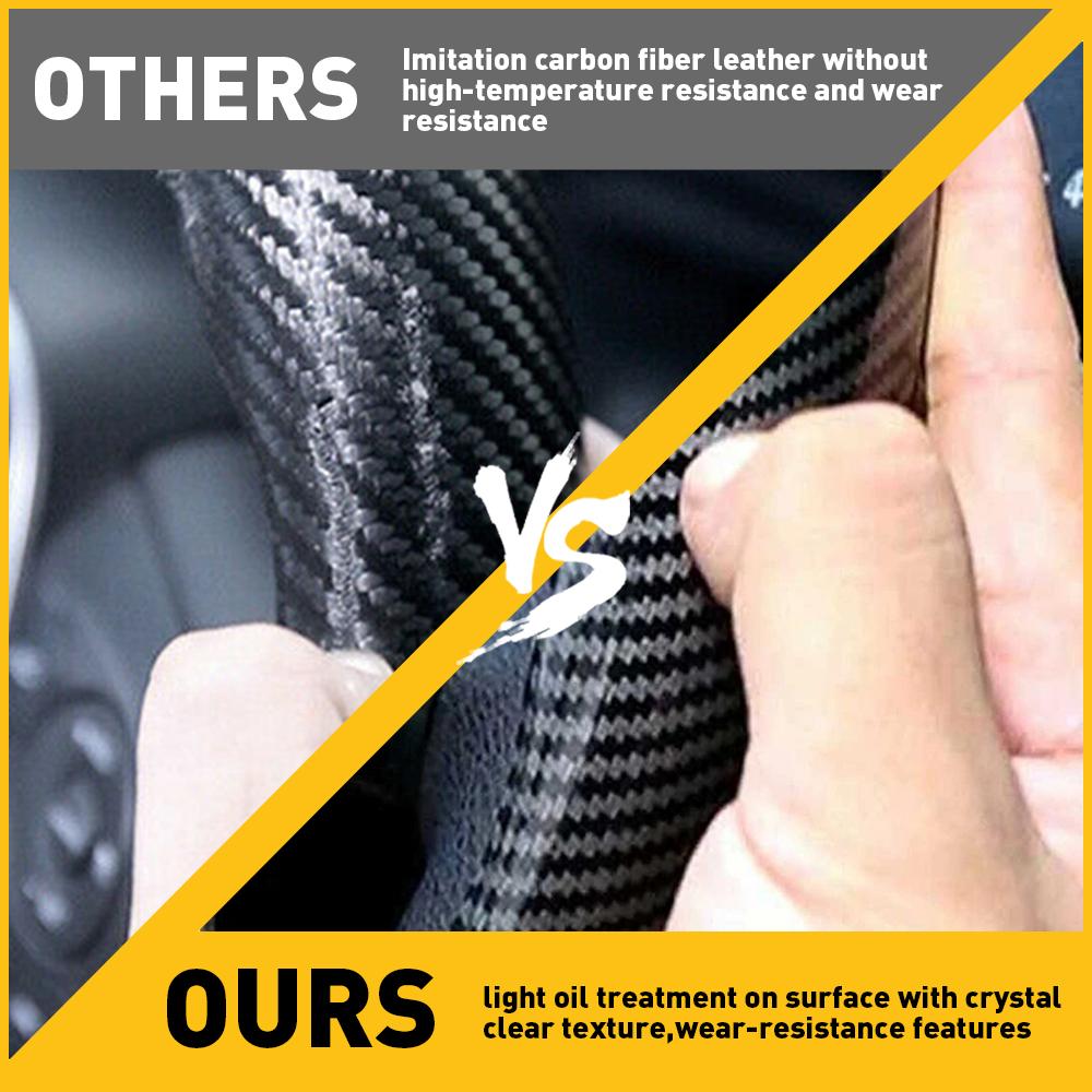 AUXITO 37cm -38cm 15" Steering Wheel Cover Faux Leather For Acura Carbon Fiber