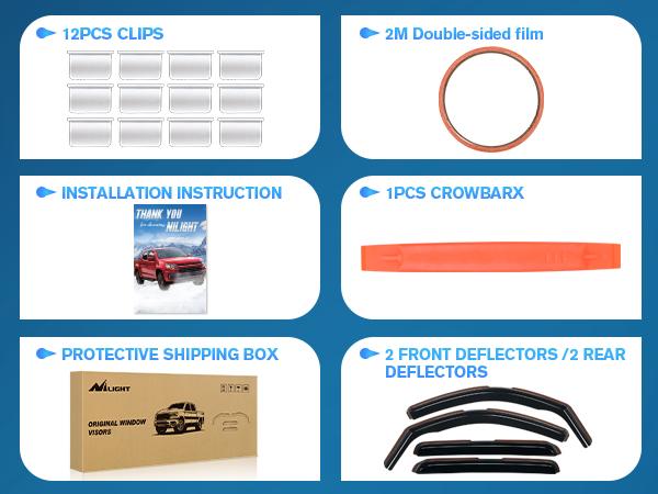 Nilight in Channel Rain Guards for Tacoma 2005 2006 2007 2008 2009 2010 2011 2012 2013 2014 2015 Double Cab Original Window Deflectors, Vent Window Visors-4PCS Truck Vehicle Car Automotive dealsforyoudays