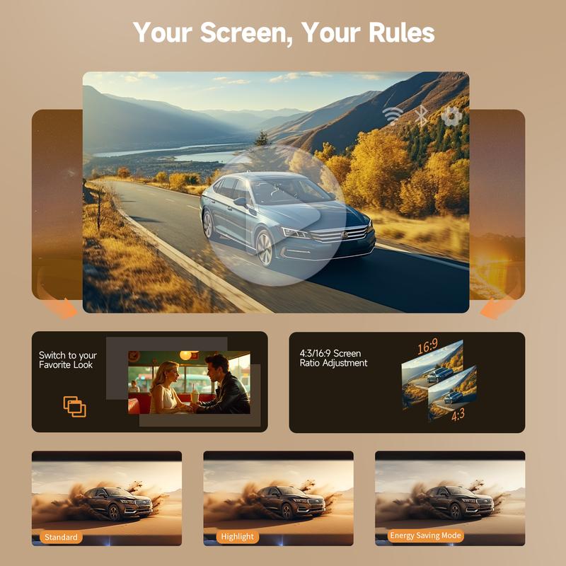 [US warehouse] Magcubic 420ANSI HY310X Projector Auto Focus & Keystone With 4K Videosource Supported  Full HD 1080P Android 11 Built-in 5W Speaker BT5.2 for Outdoor Theater Stand Mini Portable Projector