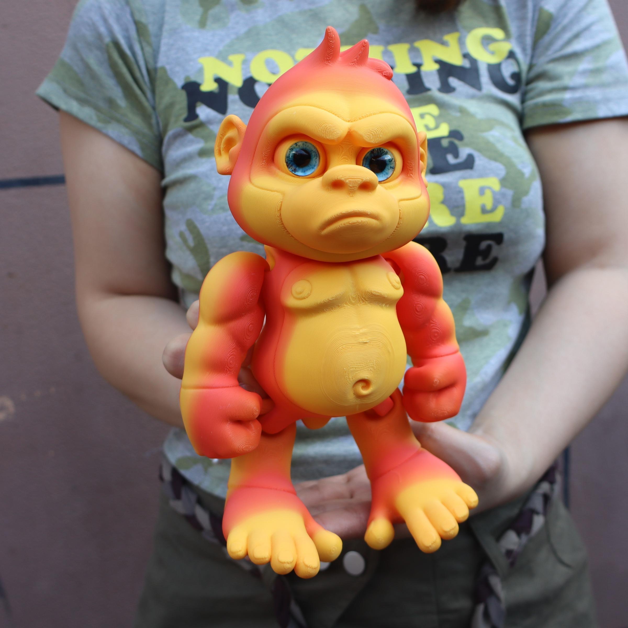 3D Printed Angry Gorilla, Articulated Monkey Figurine, Two Sizes Available, Perfect Party Gift, Christmas & Halloween Decoration, Garden Decor