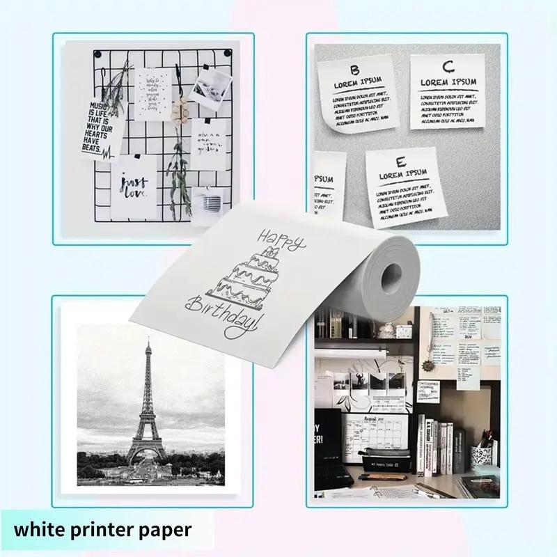 Portable Mini Printer Set, USB Rechargeable Wireless Thermal Printer with Paper, Portable Label Printer, Ideal for Home Office School Portable Photo Printer
