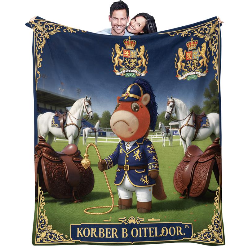 Royal Palace Cute Crying Horse Blanket, Heartwarming Gift for Horse & Fairy Tale Lovers, Ultra-soft & Fluffy, Perfect for Snuggling & Room Decoration