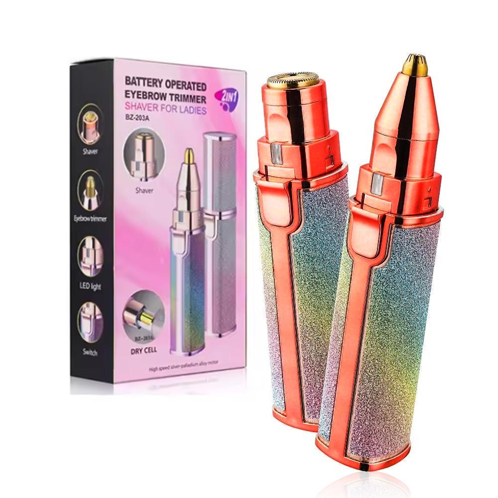 2 in 1 Facial & Eyebrow Hair Trimmer, Electric Eyebrow Trimmer, Portable Eyebrow Trimmer, Lip Facial Body Hair Removal Tool, Facial Hair Care Tool, Electric Shaver Women, Cordless Shaver