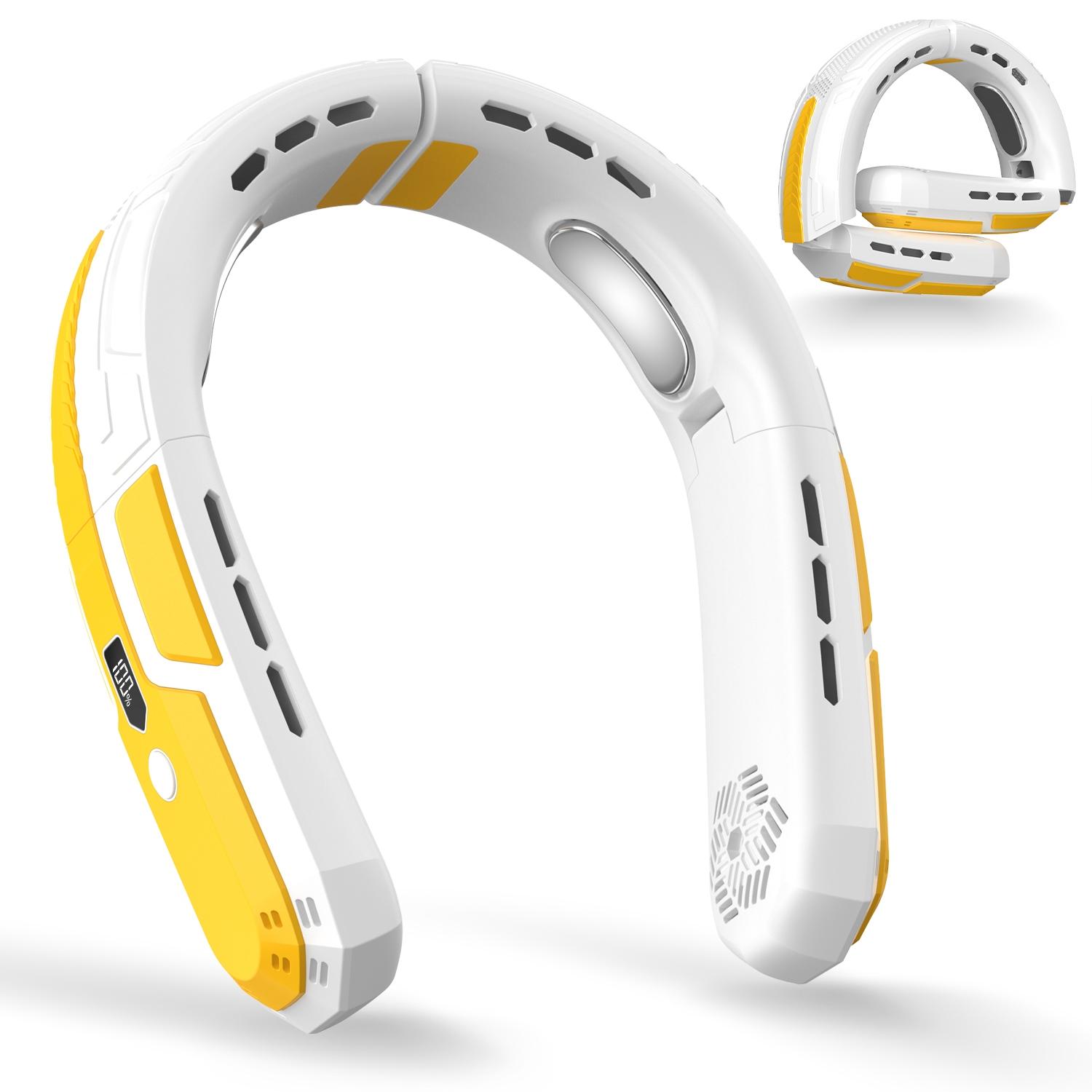 New D26 Portable Neck Fan, Hands-Free Leafless Personal Fan, Three-Speed Rechargeable USB Cooler, 360° Hanging Design, Office & Travel Use