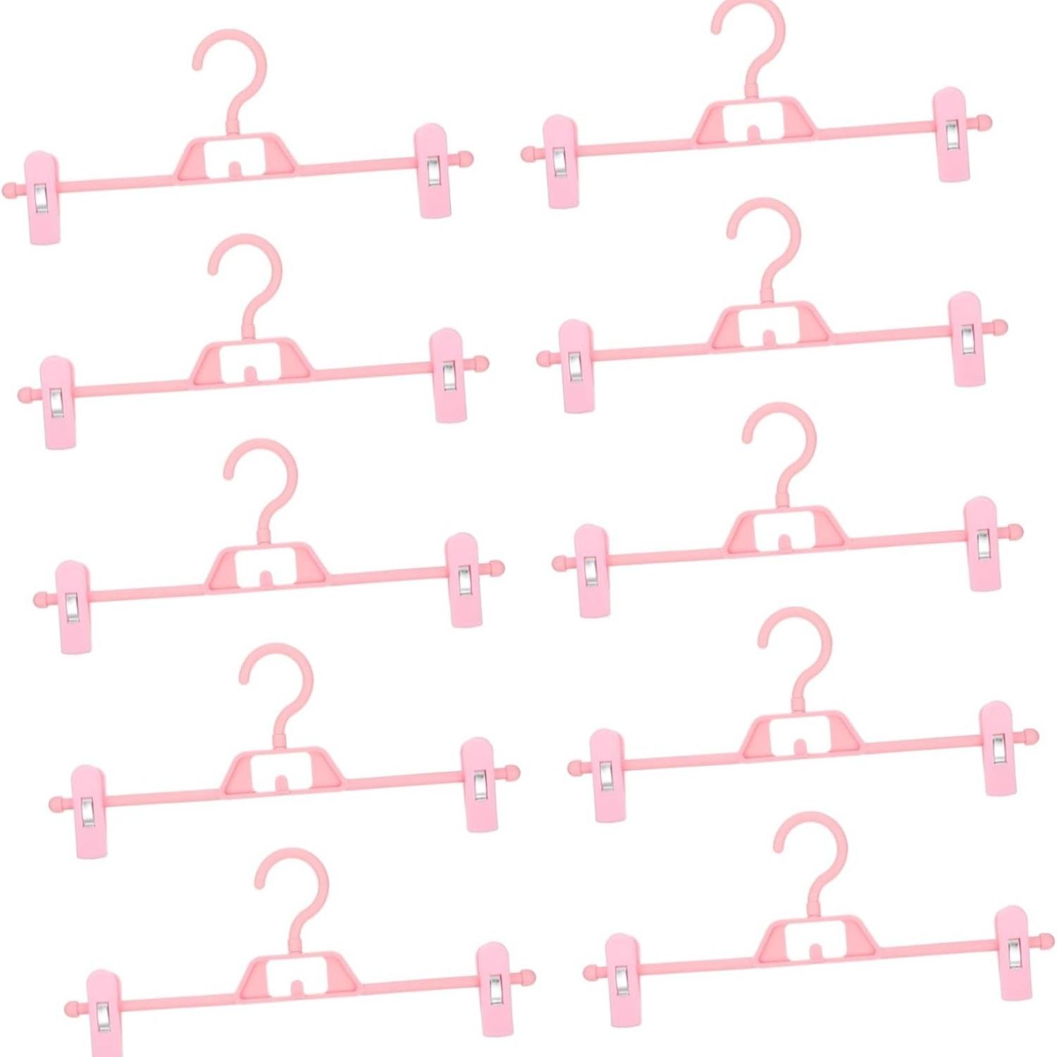 PrimPick 10pcs Adjustable Non Slip Pants Clips Clothes Drying Rack Space Saving Household Hanger for Indoor and Outdoor Use Plastic Design for Trousers and Shorts