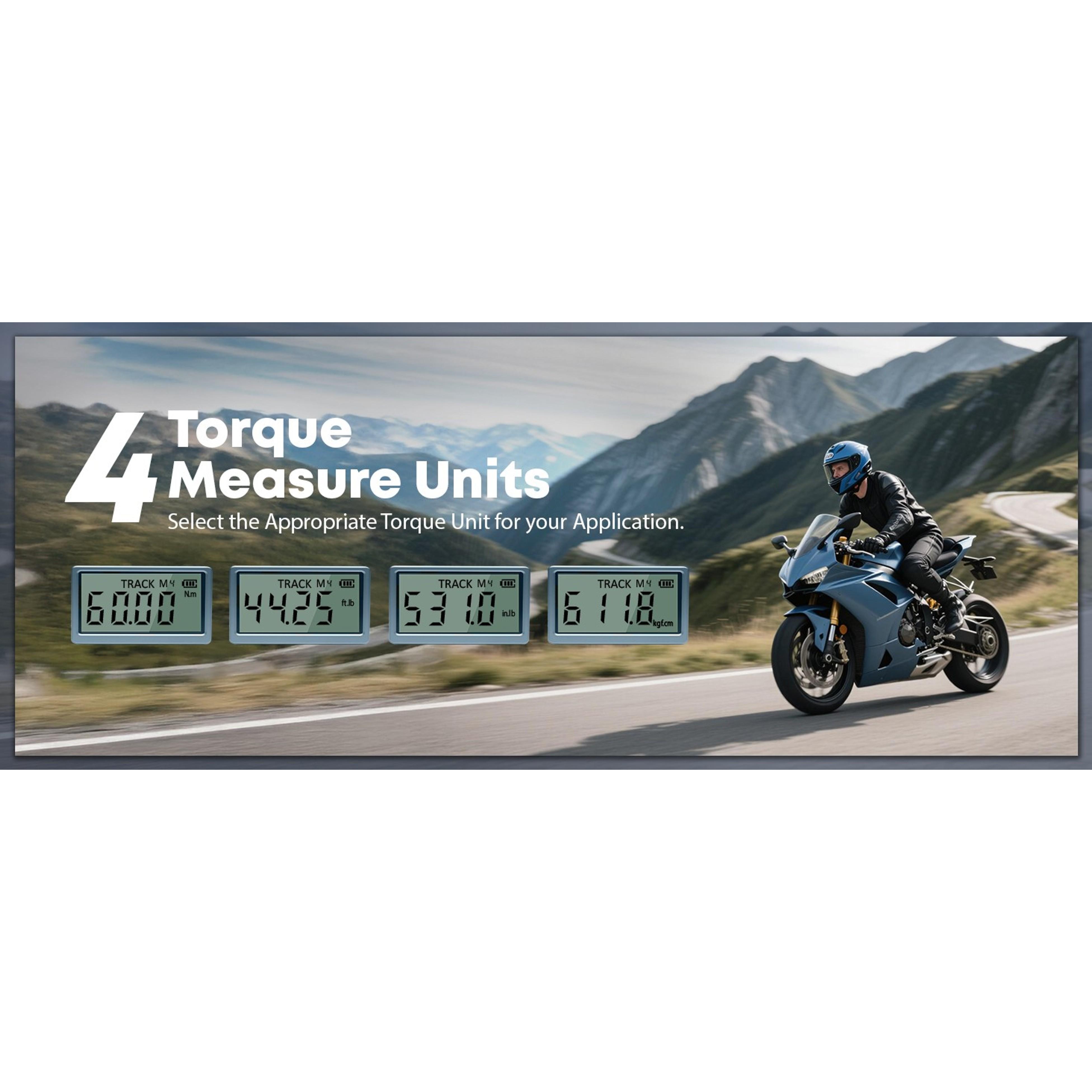Digital Torque Wrench ±1% Average Test Accuracy 3/8 Drive 2.21-44.25 Ft.Lb with Buzzer & LED Flash Universal Joint & 6" Extension Bar for Bike Moto Car
