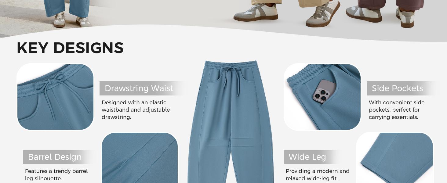 Fisoew Women's Barrel Leg Sweatpant Drawstring Elastic Waisted Wide Leg Pants Casual Active Pants with Pockets #TikTokShopHolidayHaul Womenswear Cropped demitra low rise pants sa capris baggy pants wide leg sweatpants pants for women cargo pants women Fisoew Women's Barrel Leg Sweatpant Drawstring Elastic Waisted Wide Leg Pants Casual Active Pants with Pockets #TikTokShopHolidayHaul Womenswear Cropped demitra low rise pants sa capris baggy pants wide leg sweatpants pants for women cargo pants women