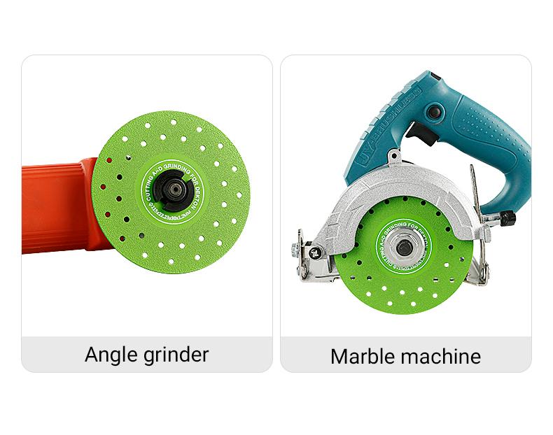 LOZLIN 1PCS/3PCS 115mm Diamond Saw Blades For Cutting And Grinding Tile And Marble,Ceramic, 45 Degree Chamfered Cutting Disc Porous Design, Angle Grinder Tools